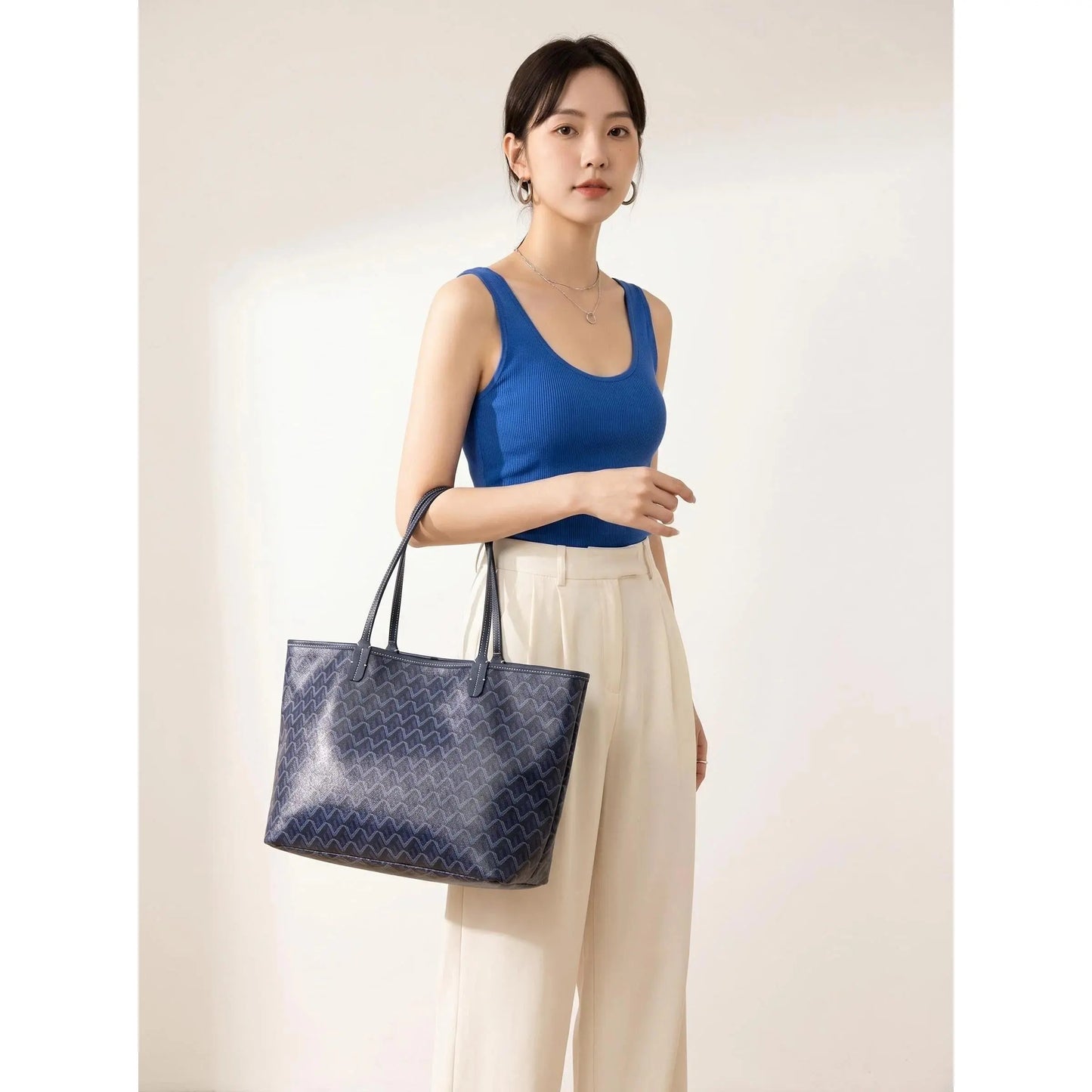 Women'S Double Handle Tote Bag Set - 1-Shoulder Premium PU Leather Design, Small/Medium/Large Sizes, Large Capacity, Double-Sided Mini Option for Moms, Shopping Use, Double Handle Women'S Tote Bags