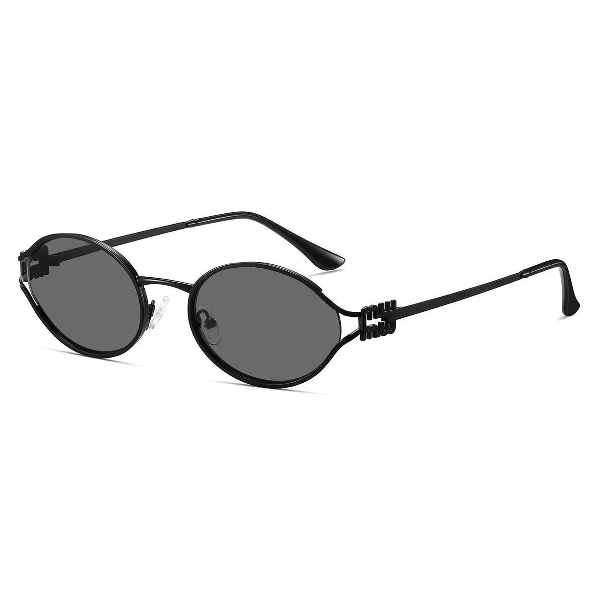 Kimorn Retro Oval 90S Style Compact Metal Frame Sunglasses for Women - UV400 Protection, Streetwear, Casual Daily Wear, Stylish Accessories for Women