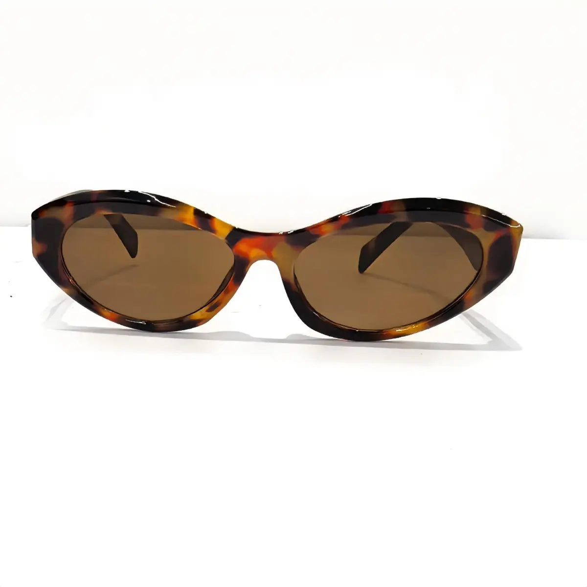 Women'S Retro Oval Party Wear Glasses - Vintage 90S Y2000 Trendy Designer Sun Glasses, Animal Print Small Frame, Polycarbonate UV400 Sun Protection