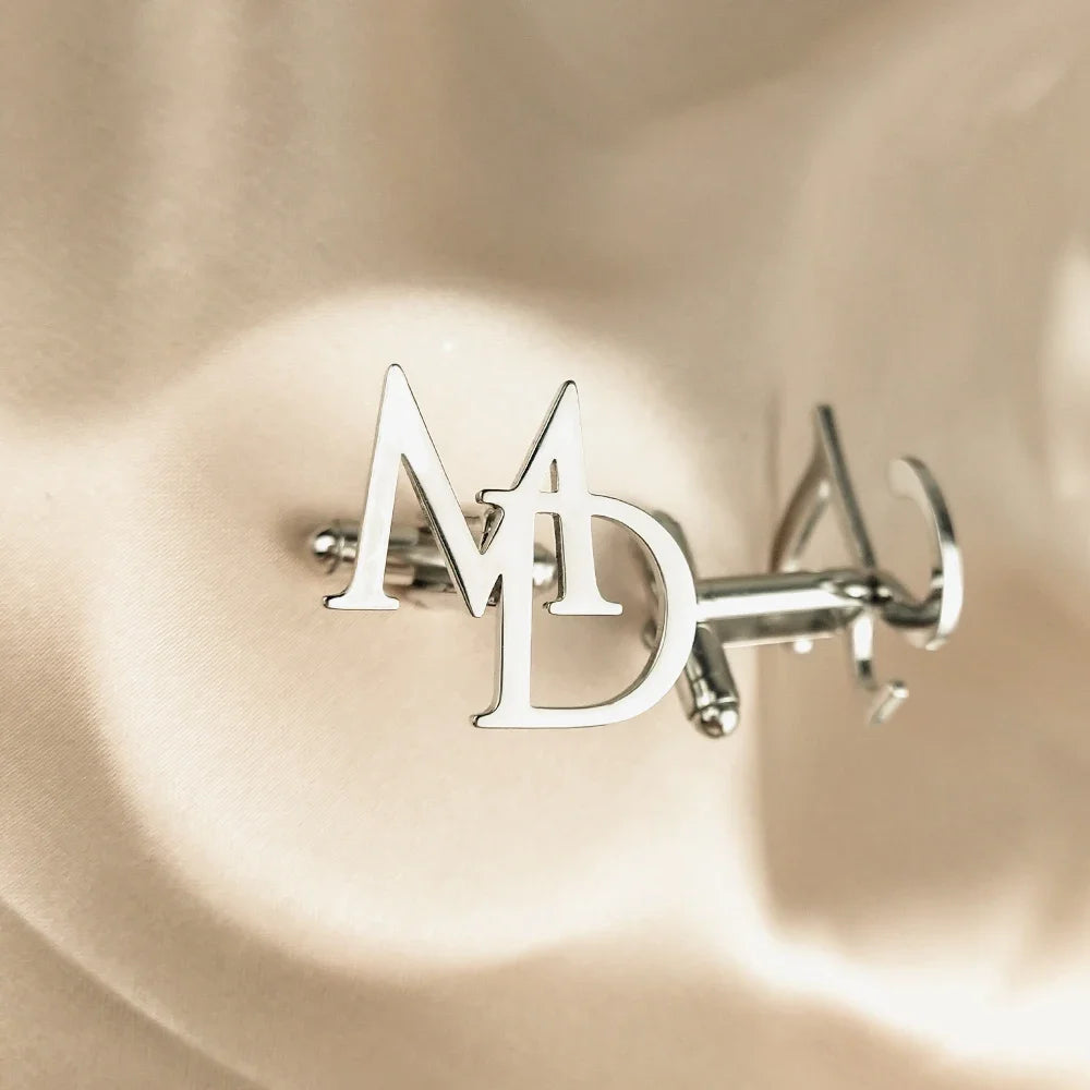 Custom Initials Cufflinks for Men Wedding Groom Suit Buttons Gentleman Cufflinks Personalize Cufflinks for Men'S Accessories