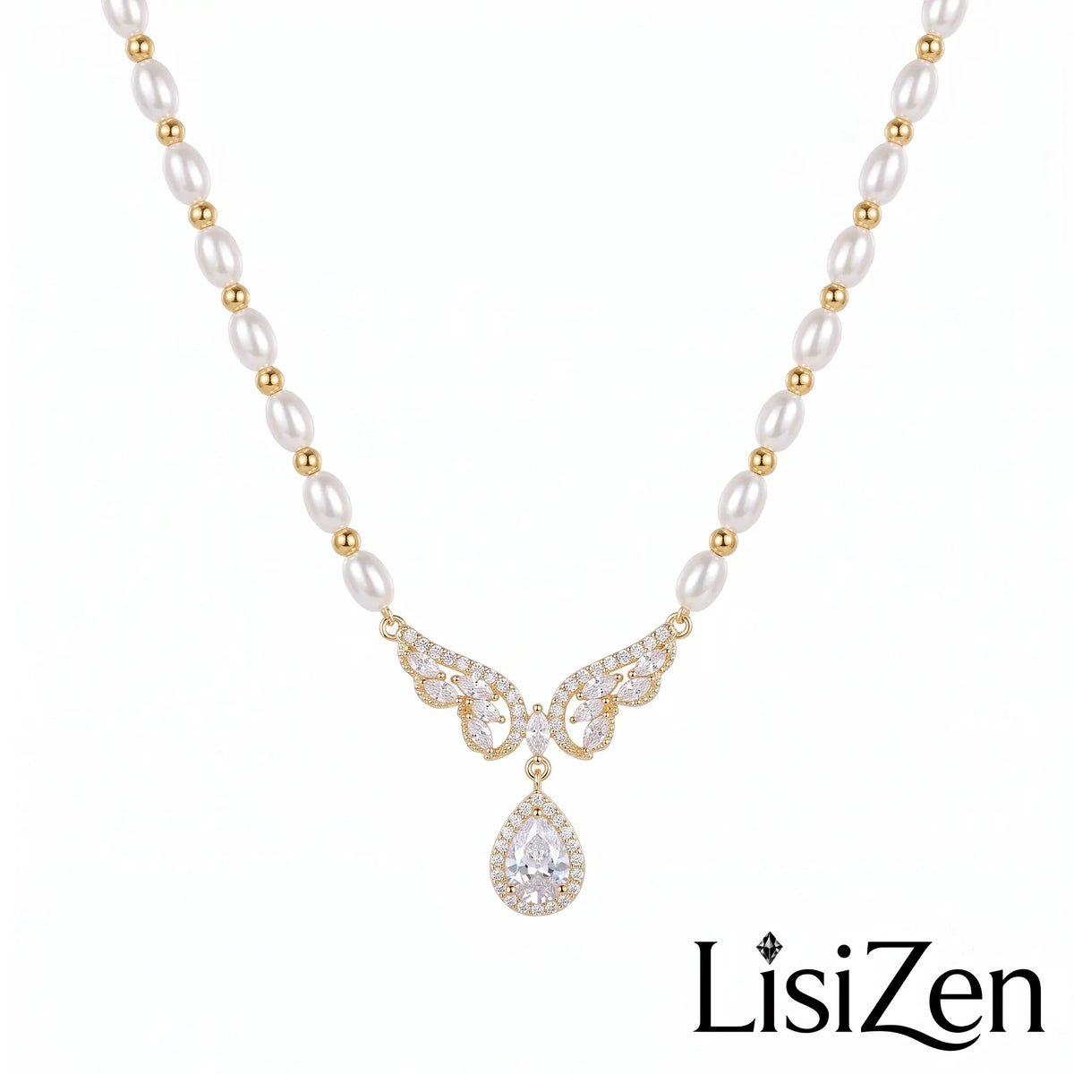 Women'S Waterdrop Alloy-Plated Clavicle Necklace, Dainty Cubic Zirconia Short Pendant Chain for Work & Casual Wear, Minimalist Design, Short Length,Sohochic
