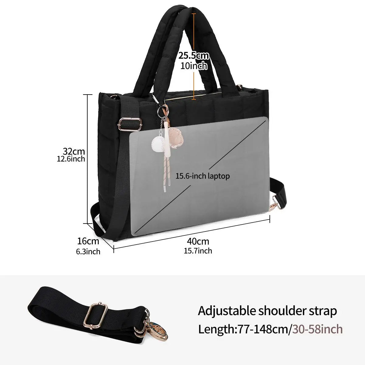 Nerlion Puffy Tote Bag for Women Quilted Laptop Shoulder Handbag, Tiktokshopblackfriday, Lightweight Quilted Puffer Tote Bag，Women‘S Work Tote with Multiple Compartments，Luxury Bags Collections，Cute Durable Tote Bag