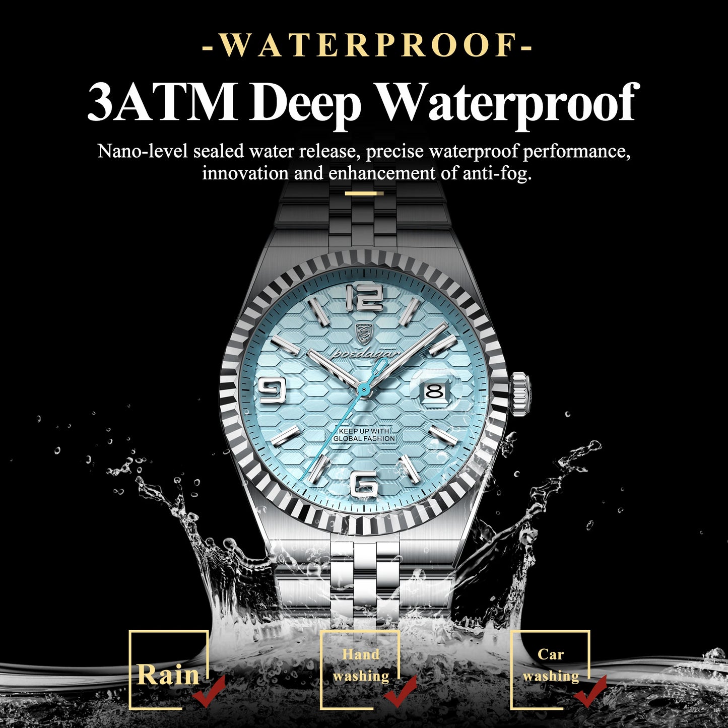 High Quality Original Men Clock Waterproof Luminous Date Luxury Man Watch Stainless Steel Quartz Men'S Watches Male+Box