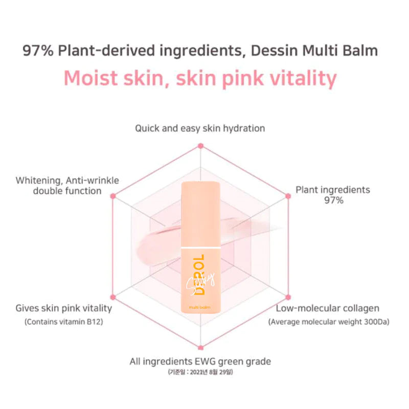 Collagen Moisturizing Multi Balm Brighten Dull Multi Balm Stick Wrinkle Bounce Anti-Wrinkle Skin Tone Cream Korean Cosmetics 7G