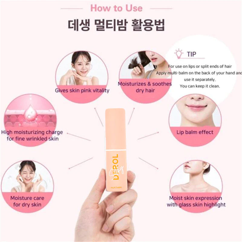 Collagen Moisturizing Multi Balm Brighten Dull Multi Balm Stick Wrinkle Bounce Anti-Wrinkle Skin Tone Cream Korean Cosmetics 7G