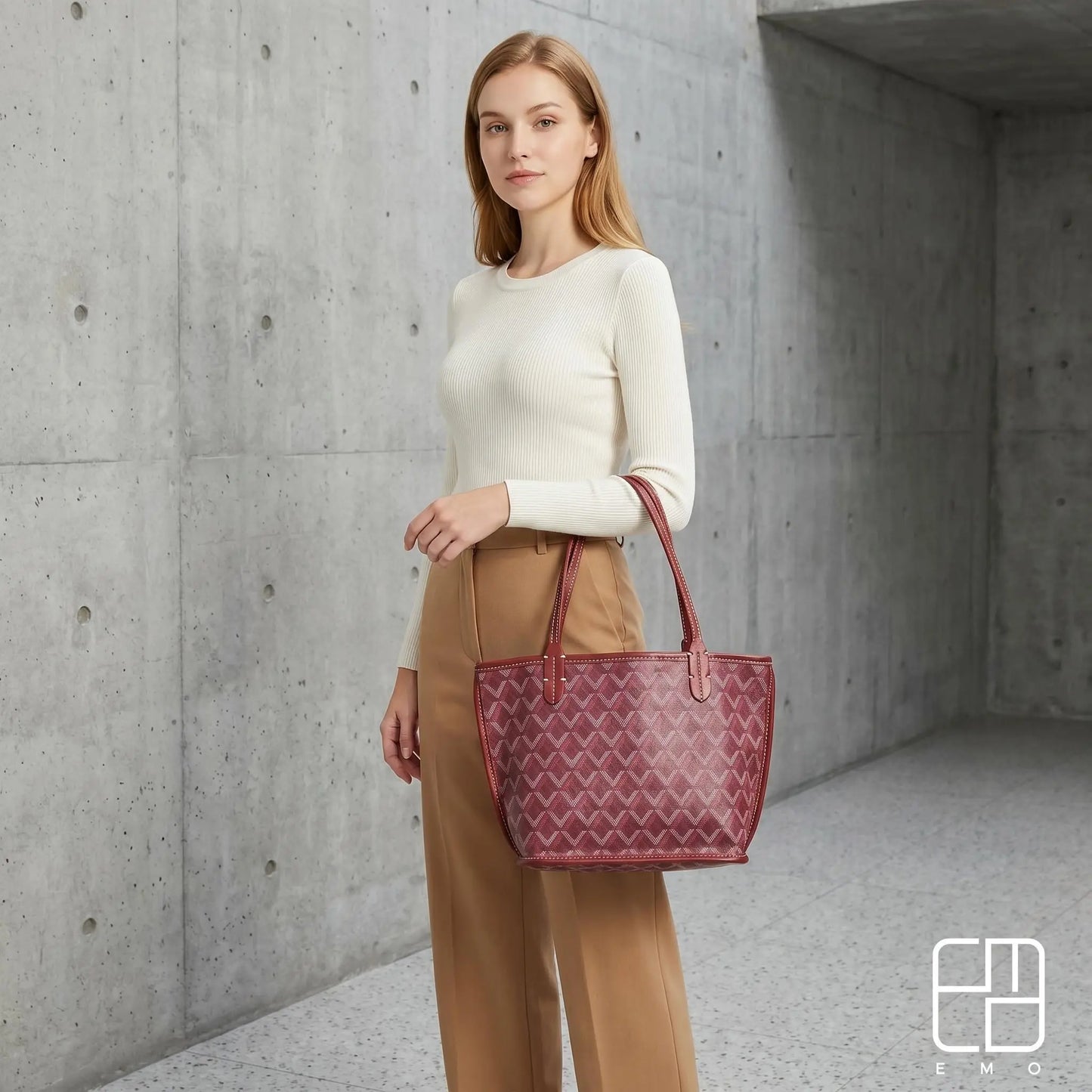 Women'S Double Handle Tote Bag Set - 1-Shoulder Premium PU Leather Design, Small/Medium/Large Sizes, Large Capacity, Double-Sided Mini Option for Moms, Shopping Use, Double Handle Women'S Tote Bags
