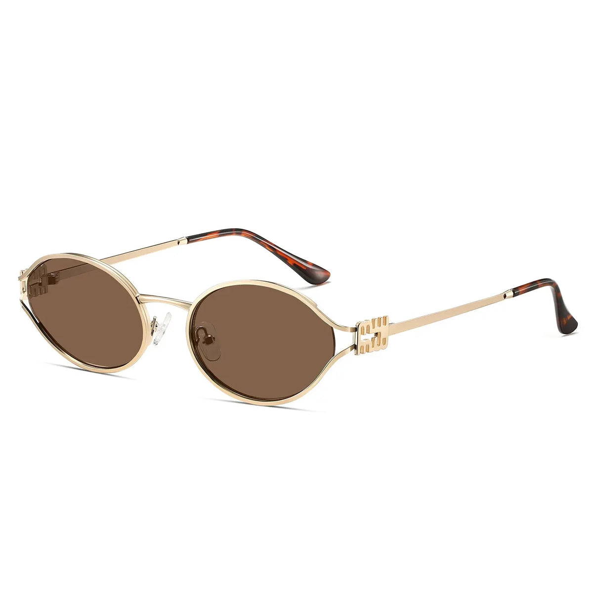 Kimorn Retro Oval 90S Style Compact Metal Frame Sunglasses for Women - UV400 Protection, Streetwear, Casual Daily Wear, Stylish Accessories for Women