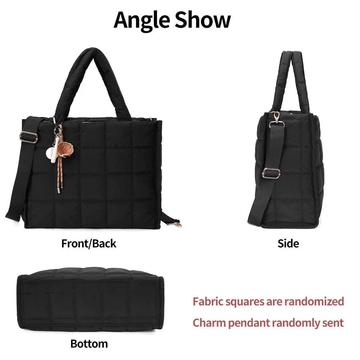 Nerlion Puffy Tote Bag for Women Quilted Laptop Shoulder Handbag, Tiktokshopblackfriday, Lightweight Quilted Puffer Tote Bag，Women‘S Work Tote with Multiple Compartments，Luxury Bags Collections，Cute Durable Tote Bag