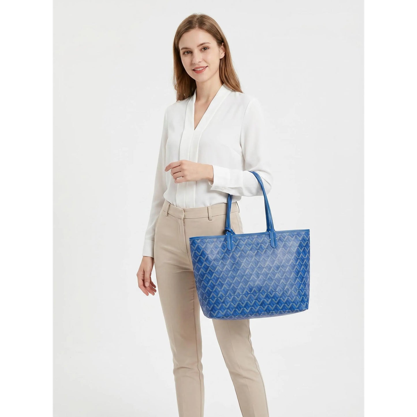 Women'S Double Handle Tote Bag Set - 1-Shoulder Premium PU Leather Design, Small/Medium/Large Sizes, Large Capacity, Double-Sided Mini Option for Moms, Shopping Use, Double Handle Women'S Tote Bags