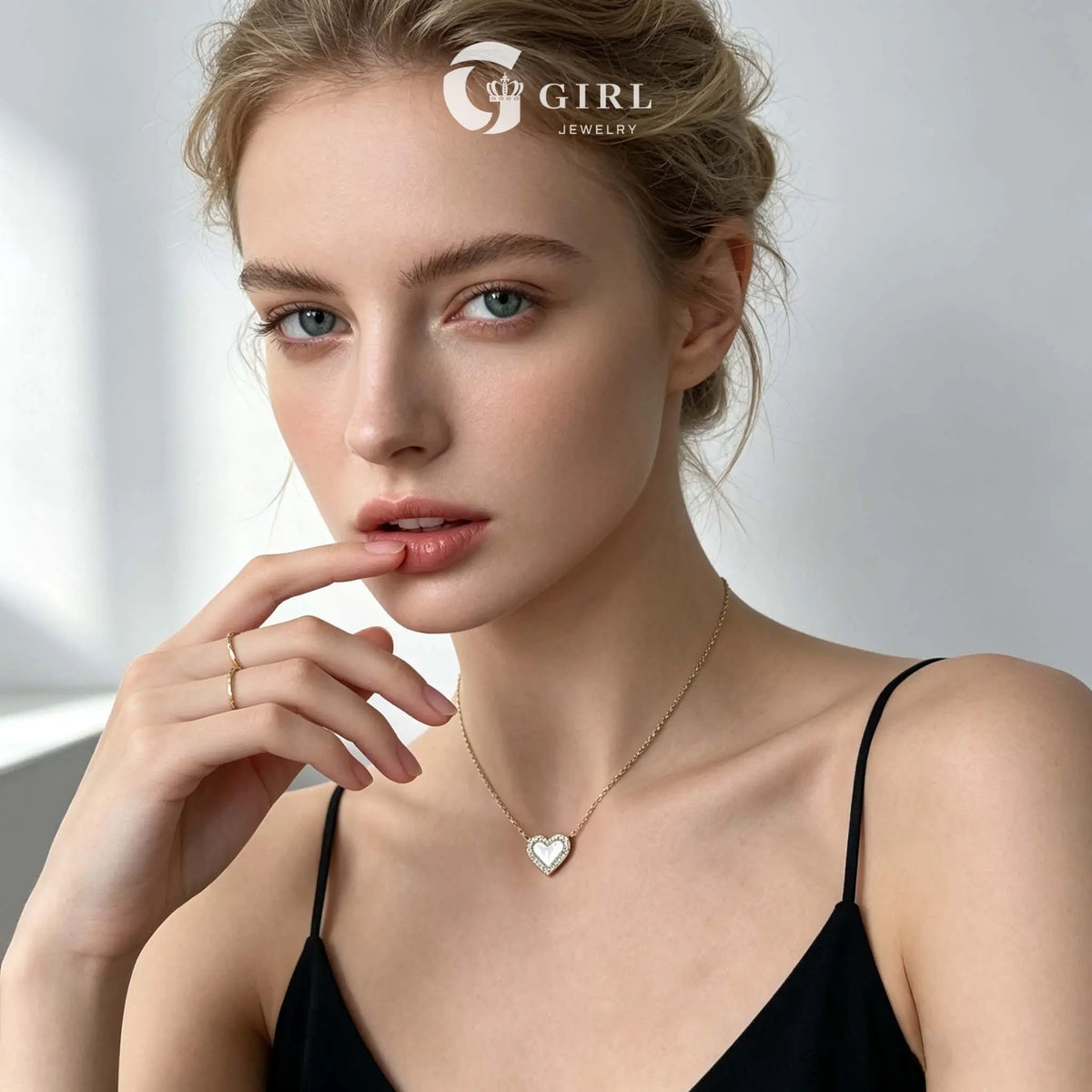 GGIRL 18K Gold Plated Resin Heart Shaped Stainless Steel Pendant Necklace with Zirconia Borders Unique for Women, Trendy Fashion Jewelry Gifts for Daily Wear Summer Beach Parties Holiday Birthdays Anniversaries Back to School Wedding Festivals Occasions
