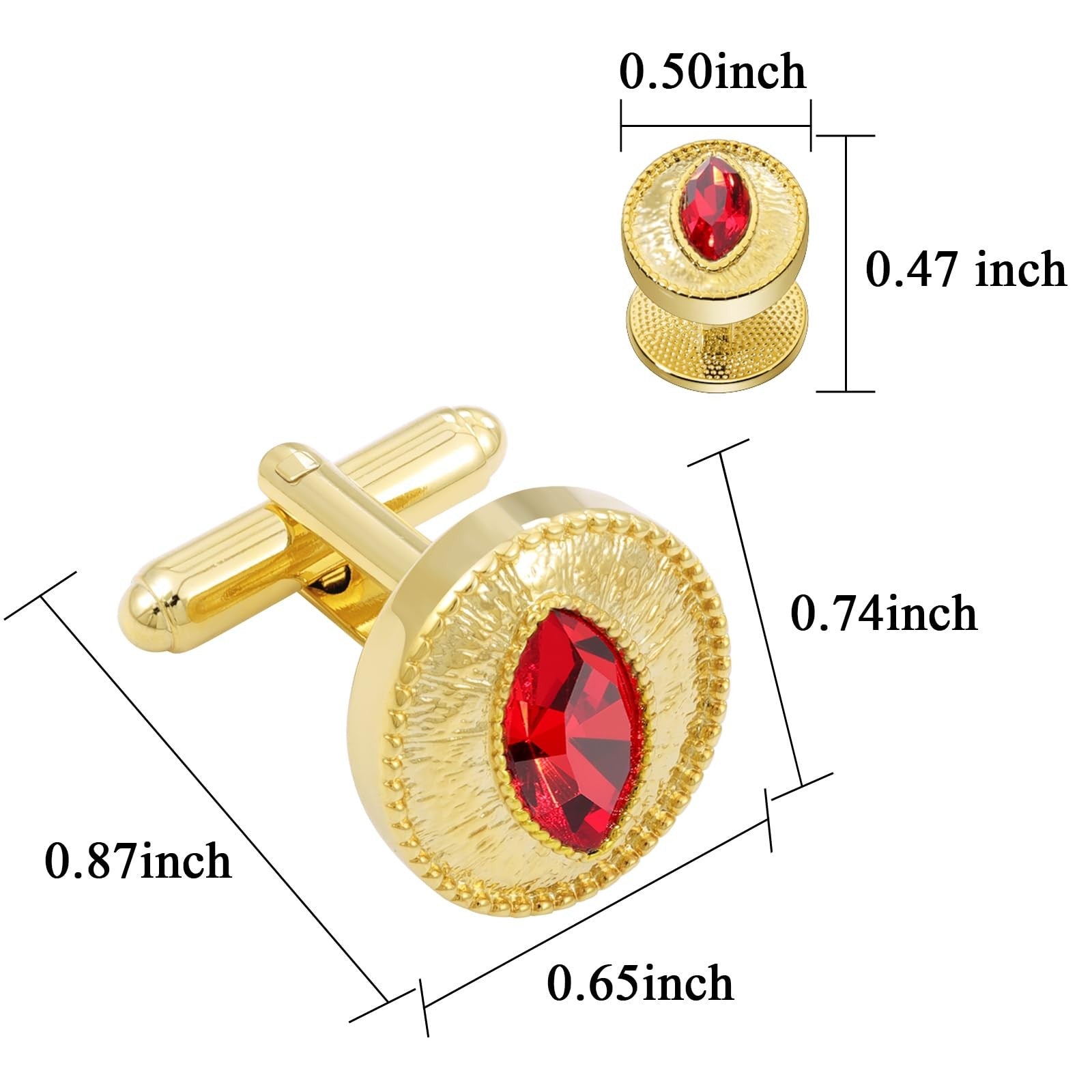 Tuxedo Studs and Cufflinks Set, Gold Cuff Links Mens and Tuxedo Shirt Buttons...