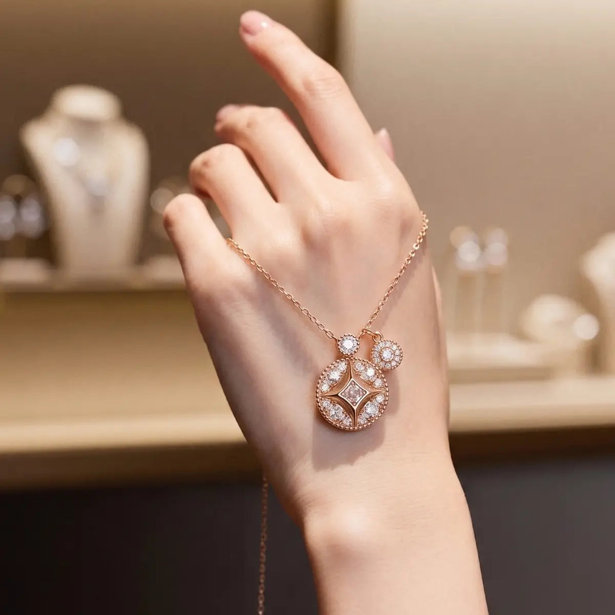 Unisex Alloy Elegant Necklace - Ancient Copper Coin, Diamond-Like Decorated Witch Knot, Gift-Ready Charm, Witchy Chic Look Chain Jewelry Necklaces for Party/Daily Wear