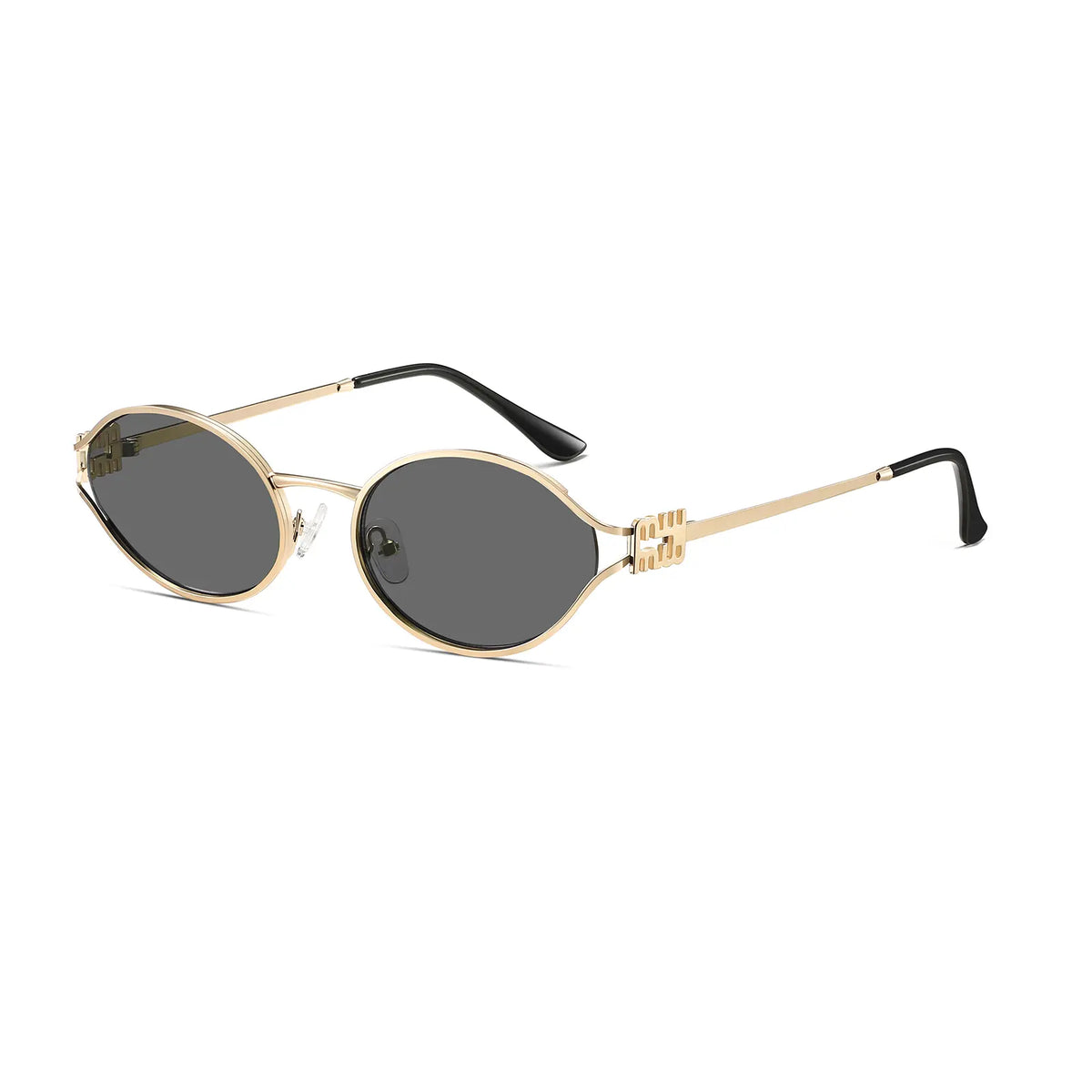 Kimorn Retro Oval 90S Style Compact Metal Frame Sunglasses for Women - UV400 Protection, Streetwear, Casual Daily Wear, Stylish Accessories for Women