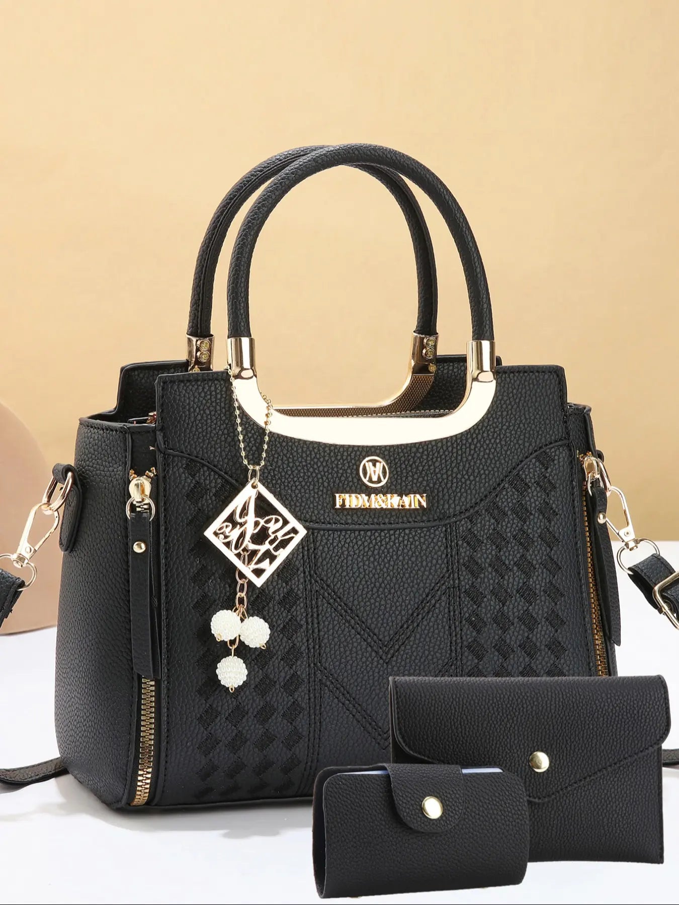 Large Capacity Fashion Simple Versatile Three-Piece Handbag Set, All Seasons Handbag, Korean Style Mommy Bag, Stylish Crossbody Women'S Bag, Hand Shoulder Bag, Fashion Elegant Handbag, Casual Handbag, Daily Use Handbag, Fashionable Bag Set, Fashion Bags