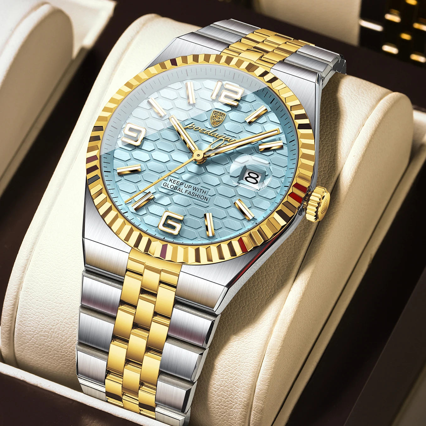 High Quality Original Men Clock Waterproof Luminous Date Luxury Man Watch Stainless Steel Quartz Men'S Watches Male+Box