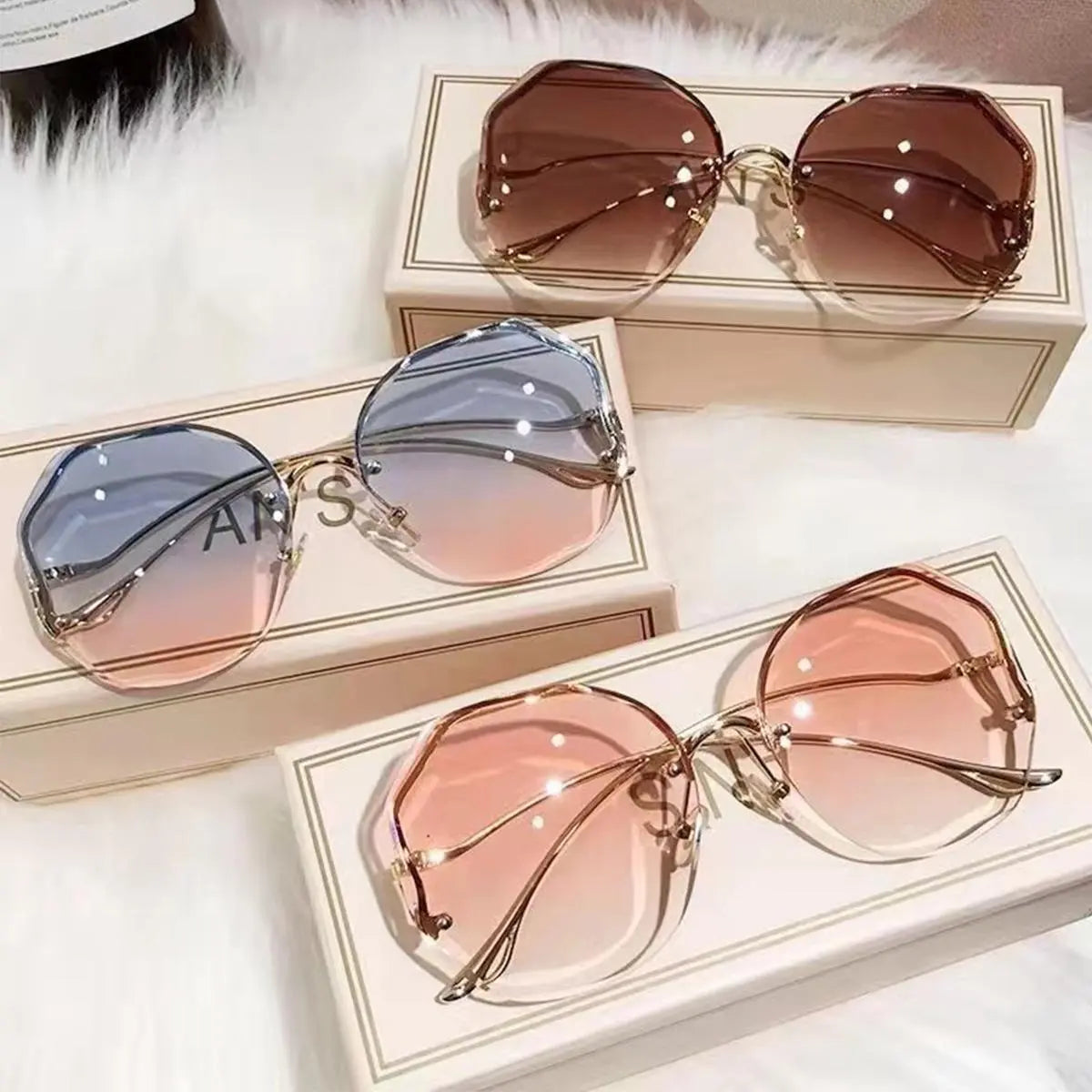 XUH Women'S 3-Pack Oversized Frame Sunglasses - Classic Square Shape, Lightweight Durable Stainless Steel Frame, UV400 Tinted Shield Lenses, Large Face Fit, Summer Beach Fashion Eyewear, Tinted Lenses