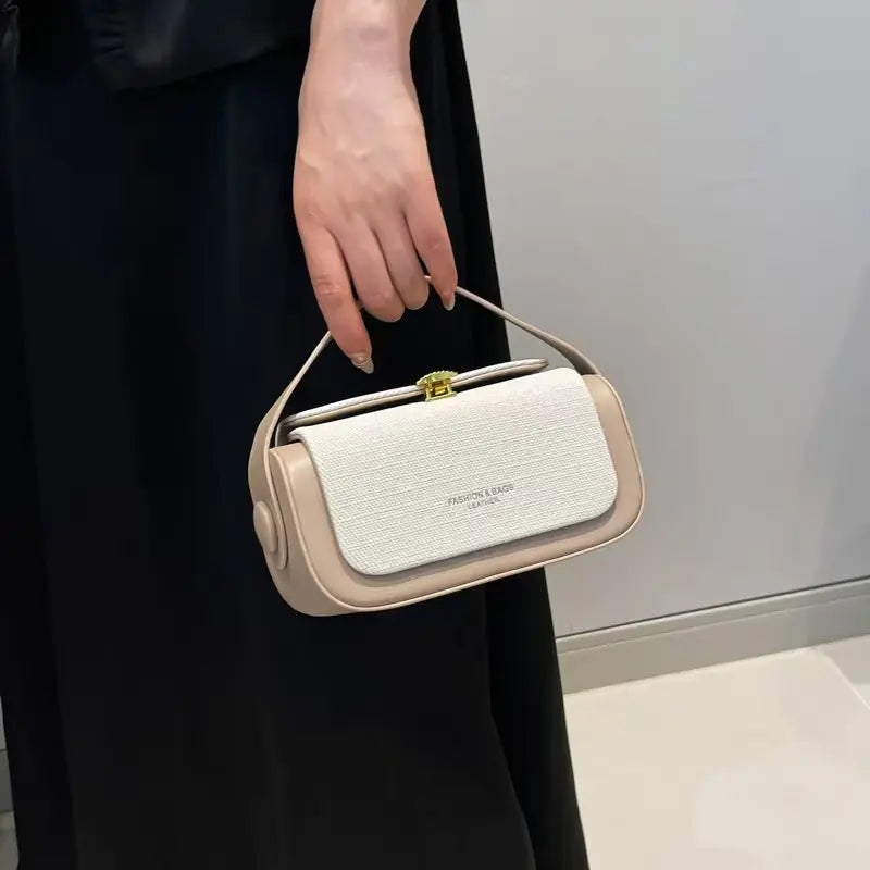 Women'S Trendy Metal Purse - New Fashionable Box-Shaped Hardcover Bags, Casual Buckle Crossbody Commuter Bag, Vintage Patchwork Leather Wristlet Clutch, Ideal Gift Option