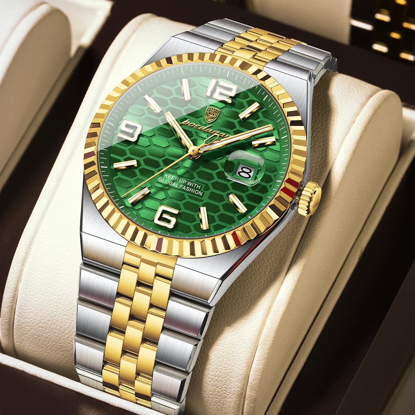 High Quality Original Men Clock Waterproof Luminous Date Luxury Man Watch Stainless Steel Quartz Men'S Watches Male+Box