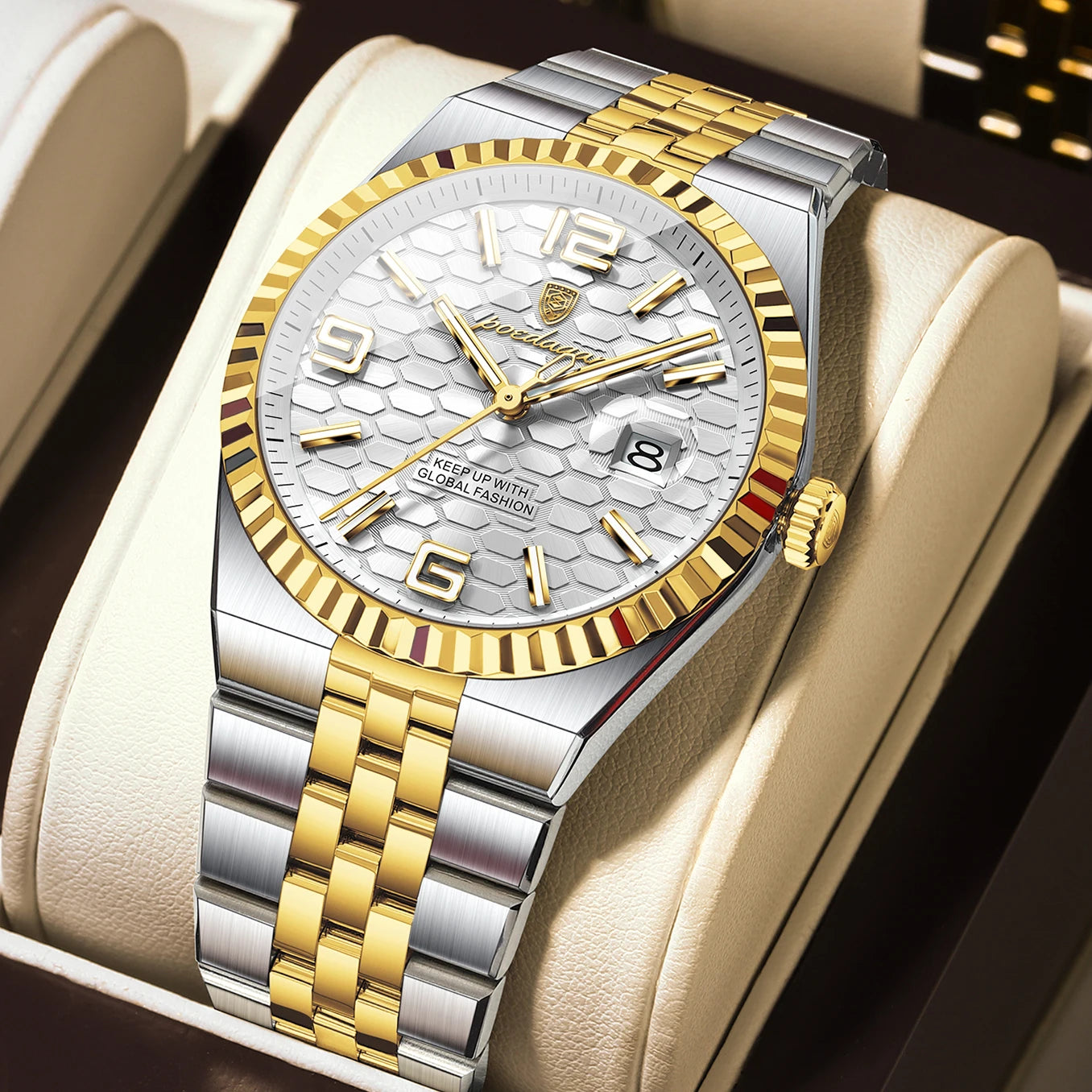 High Quality Original Men Clock Waterproof Luminous Date Luxury Man Watch Stainless Steel Quartz Men'S Watches Male+Box