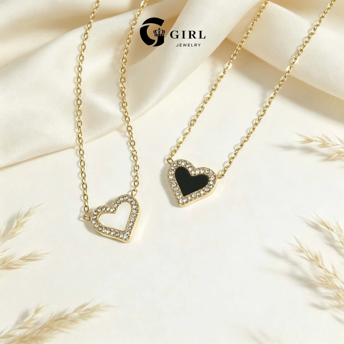 GGIRL 18K Gold Plated Resin Heart Shaped Stainless Steel Pendant Necklace with Zirconia Borders Unique for Women, Trendy Fashion Jewelry Gifts for Daily Wear Summer Beach Parties Holiday Birthdays Anniversaries Back to School Wedding Festivals Occasions