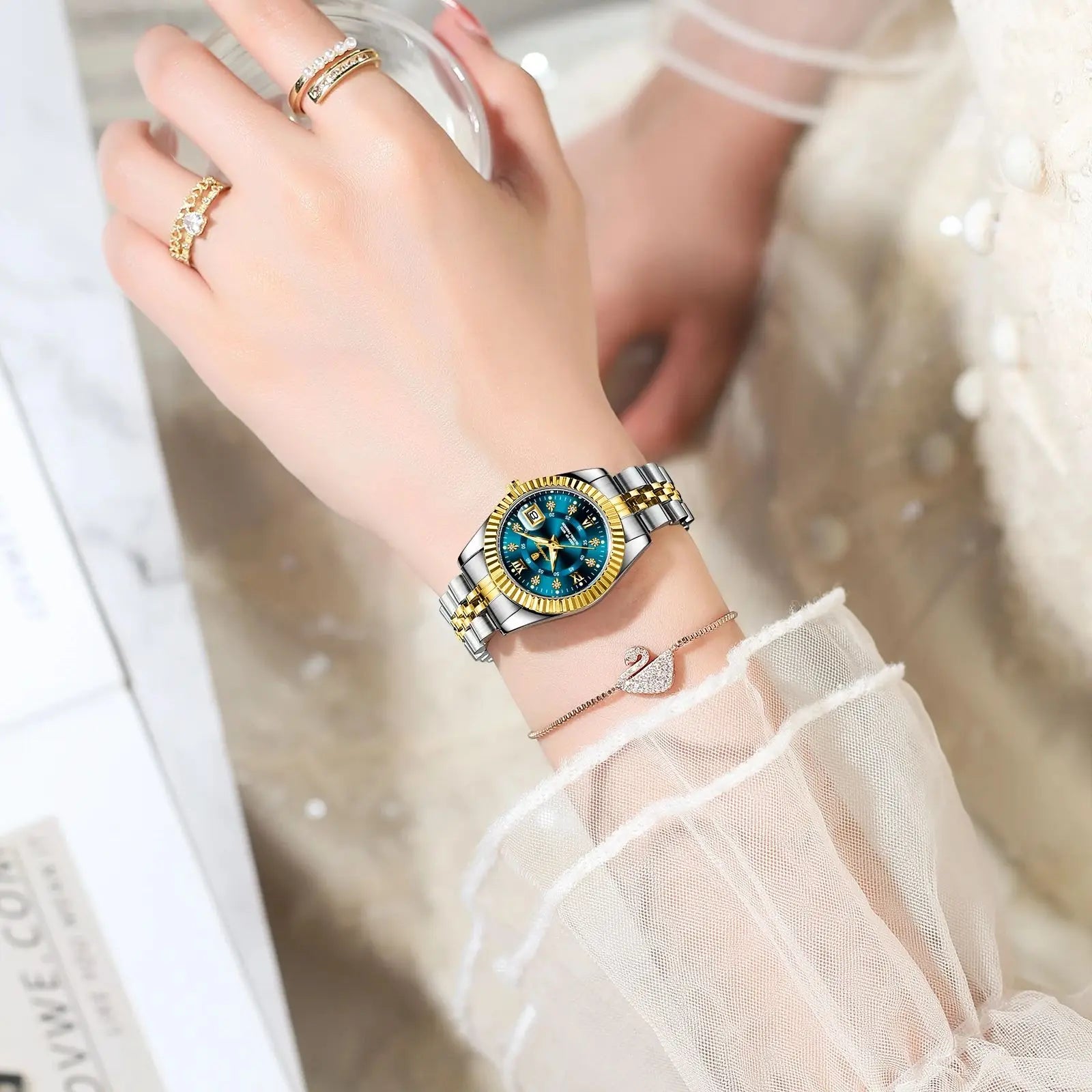 Top Luxury Watch for Women Waterproof Stainless Steel Luminous Date Ladies Watch Quartz Fashion Elegant Women'S Watches