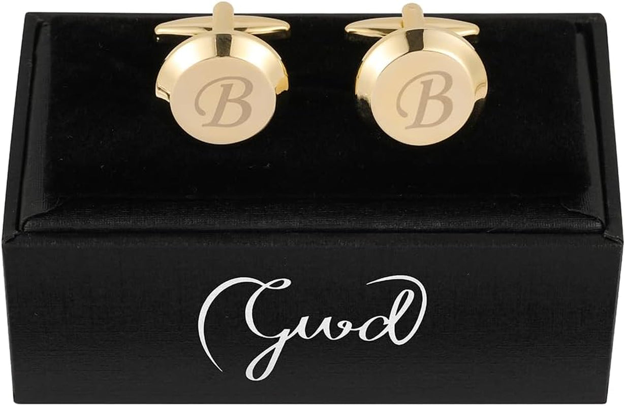 Cufflinks for Men Stainless Steel Initial Cuff Links A-Z