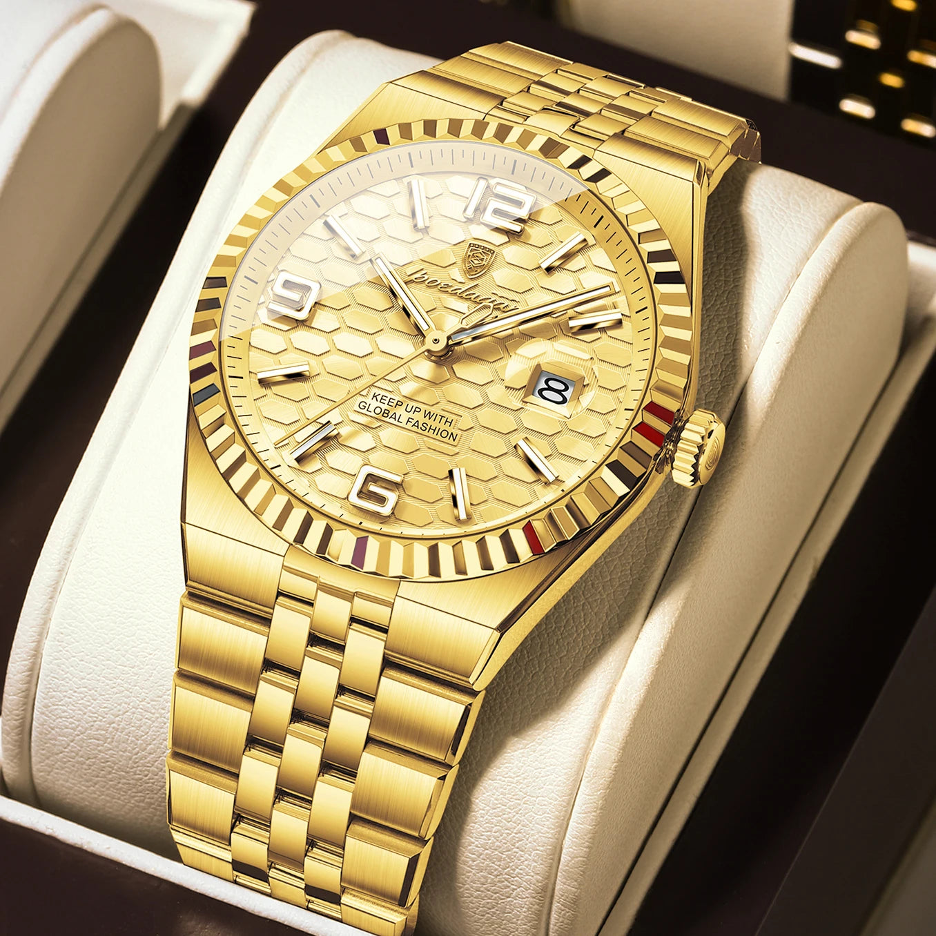High Quality Original Men Clock Waterproof Luminous Date Luxury Man Watch Stainless Steel Quartz Men'S Watches Male+Box