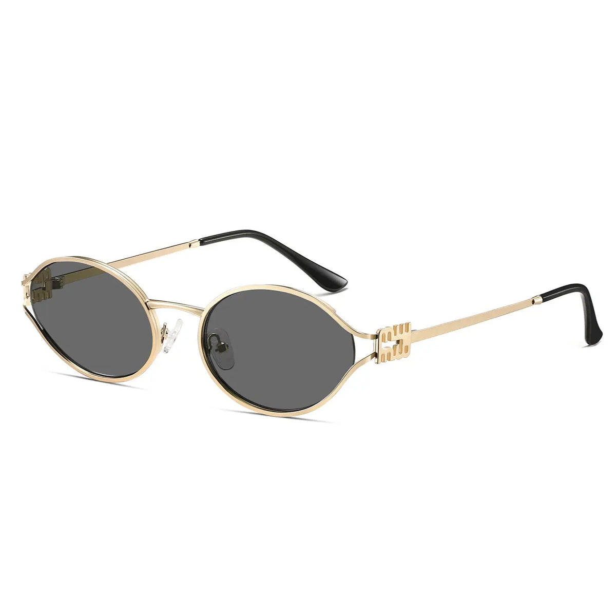 Kimorn Retro Oval 90S Style Compact Metal Frame Sunglasses for Women - UV400 Protection, Streetwear, Casual Daily Wear, Stylish Accessories for Women
