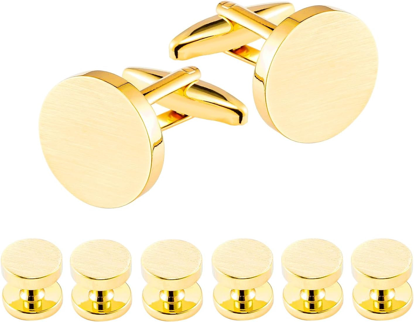 Cufflinks and Tuxedo Shirt Studs Stainless Steel Cuff Links Mens