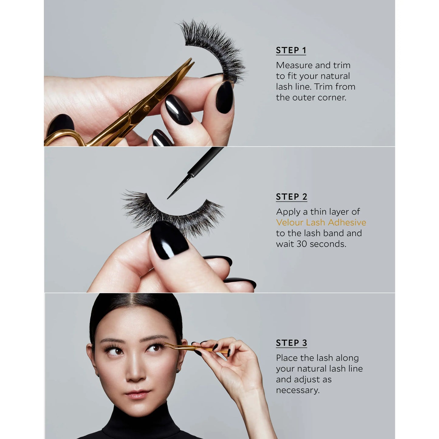 Velour Lash Adhesive Black | Precision Brush-On Formula Eyelashes Luxury