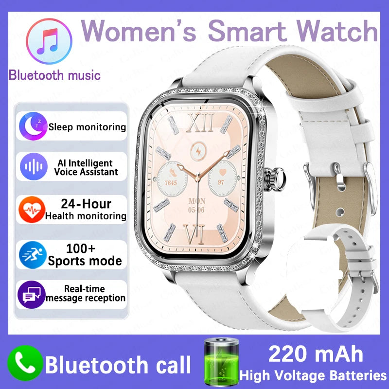 New Luxury Smart Watch Women 1.75" HD Display Heart Rate Sport Fitness IP68 Waterproof Bluetooth Call Smartwatch for Lady Gift