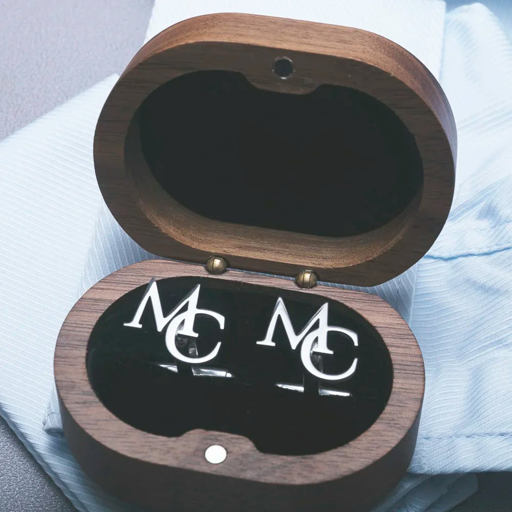 Custom Initials Cufflinks for Men Wedding Groom Suit Buttons Gentleman Cufflinks Personalize Cufflinks for Men'S Accessories