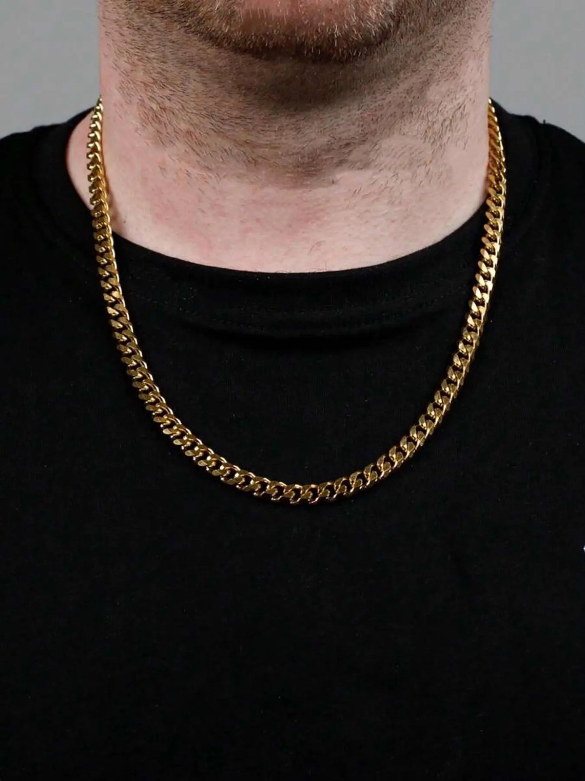 Men'S Minimalist Chain Necklace, Cuban Link Design Necklace, Fashionable Stainless Steel Chain Necklace, Cool Gift for Him