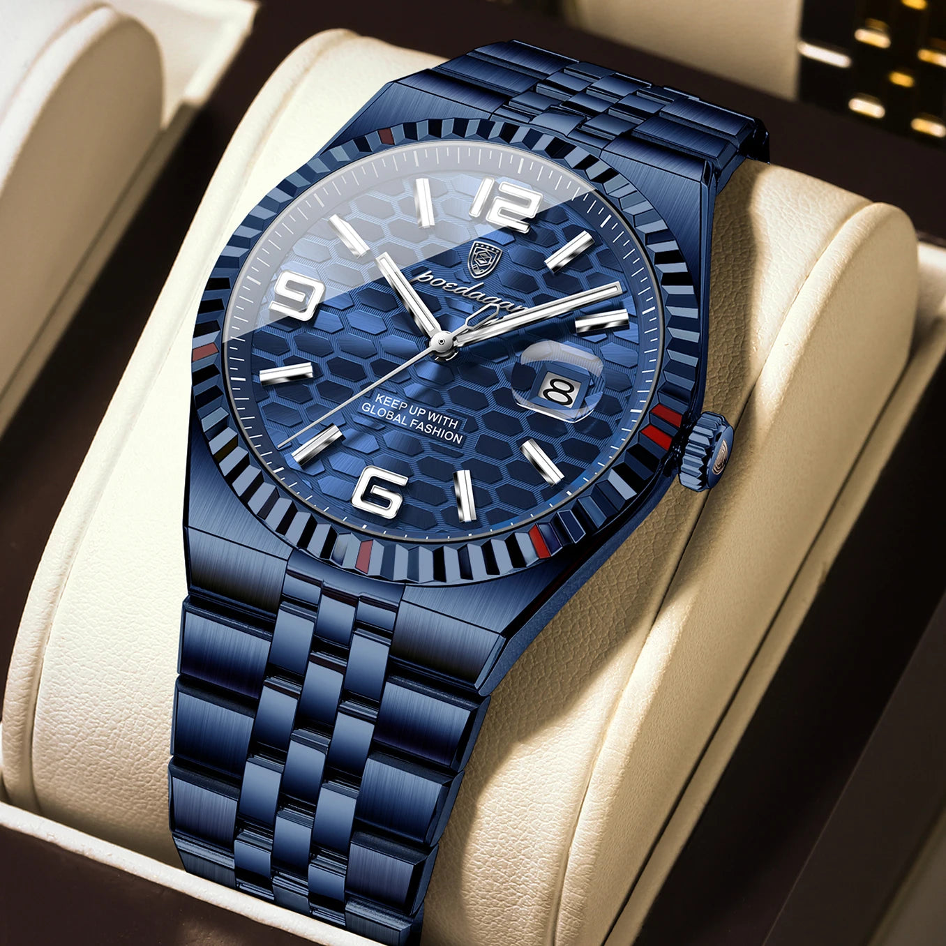High Quality Original Men Clock Waterproof Luminous Date Luxury Man Watch Stainless Steel Quartz Men'S Watches Male+Box