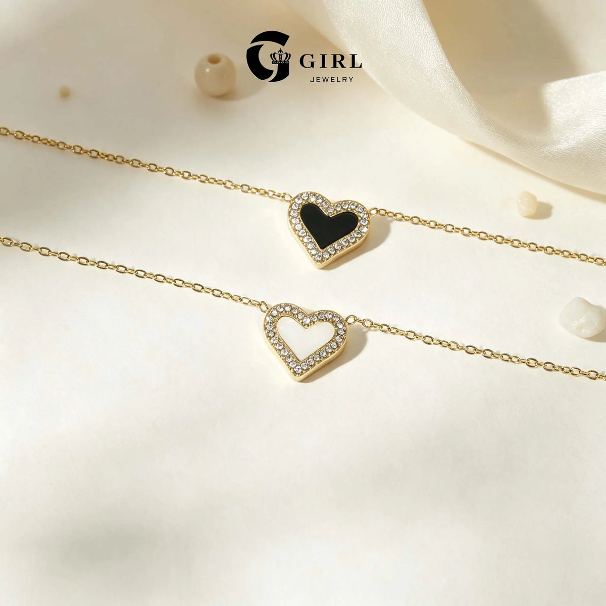 GGIRL 18K Gold Plated Resin Heart Shaped Stainless Steel Pendant Necklace with Zirconia Borders Unique for Women, Trendy Fashion Jewelry Gifts for Daily Wear Summer Beach Parties Holiday Birthdays Anniversaries Back to School Wedding Festivals Occasions