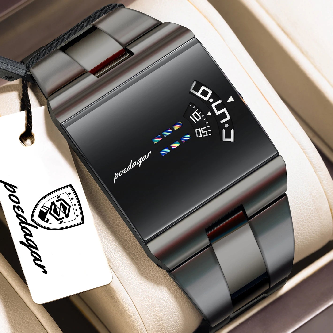 Top Rectangle Original Men Watch Waterproof Fashion Man Wristwatch Stainless Steel Quartz Sport Men'S Watches+Box Reloj