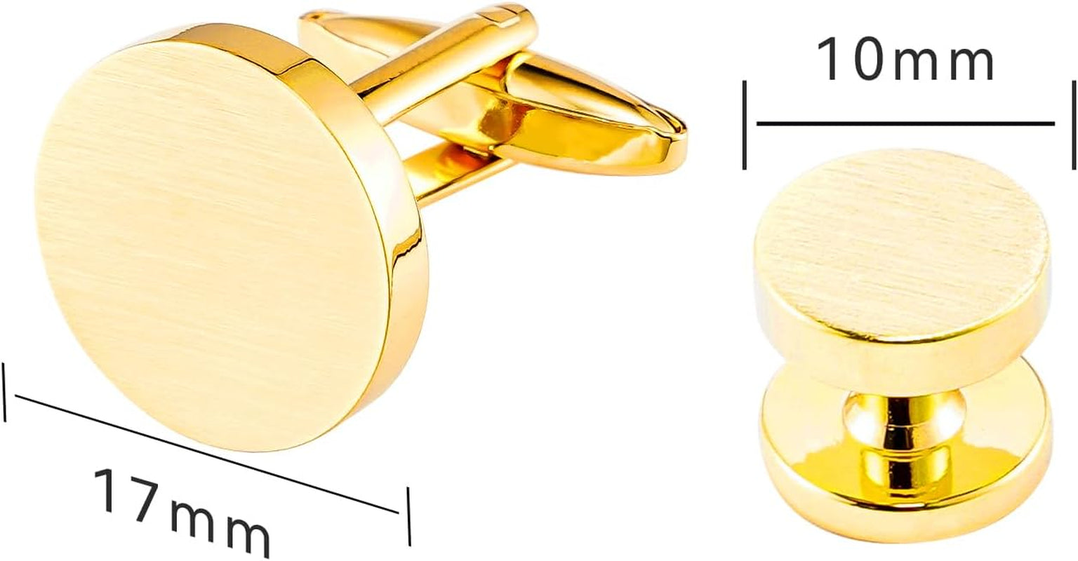 Cufflinks and Tuxedo Shirt Studs Stainless Steel Cuff Links Mens