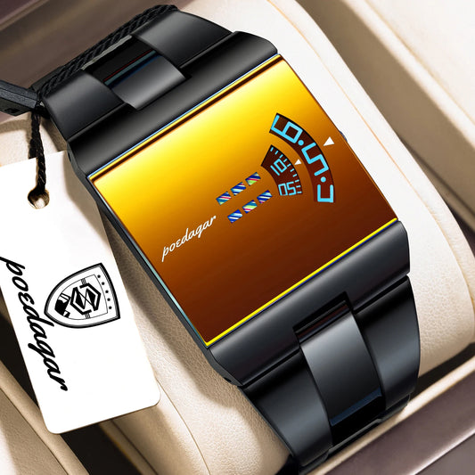 Top Rectangle Original Men Watch Waterproof Fashion Man Wristwatch Stainless Steel Quartz Sport Men'S Watches+Box Reloj