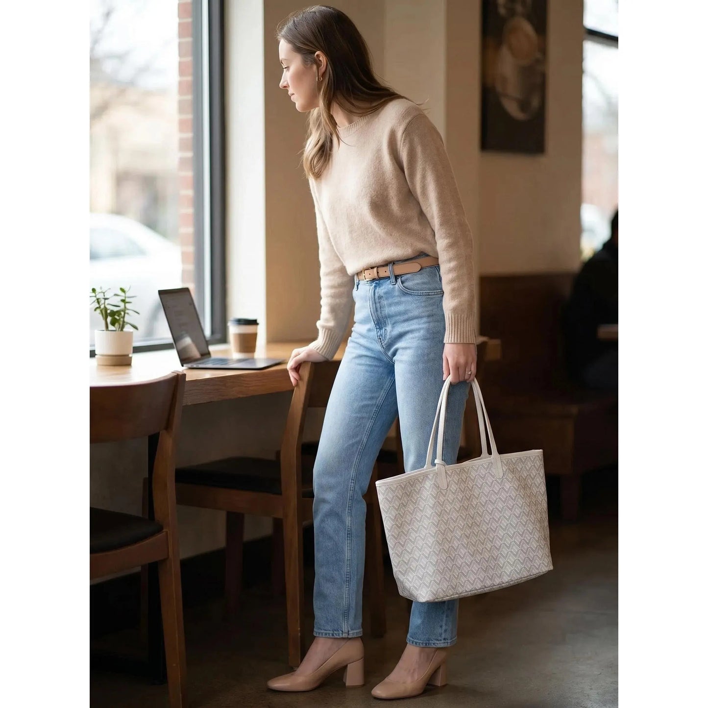 Women'S Double Handle Tote Bag Set - 1-Shoulder Premium PU Leather Design, Small/Medium/Large Sizes, Large Capacity, Double-Sided Mini Option for Moms, Shopping Use, Double Handle Women'S Tote Bags