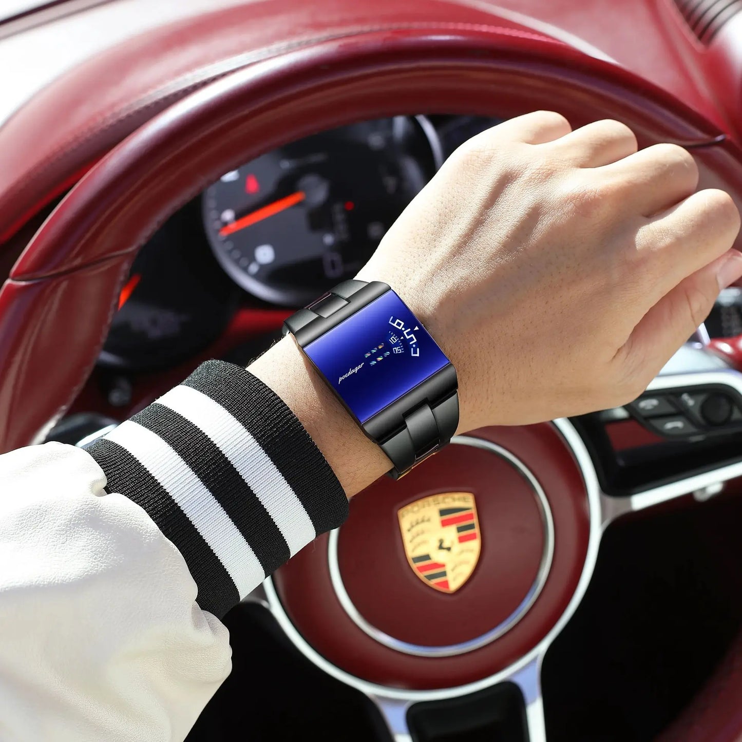Top Rectangle Original Men Watch Waterproof Fashion Man Wristwatch Stainless Steel Quartz Sport Men'S Watches+Box Reloj