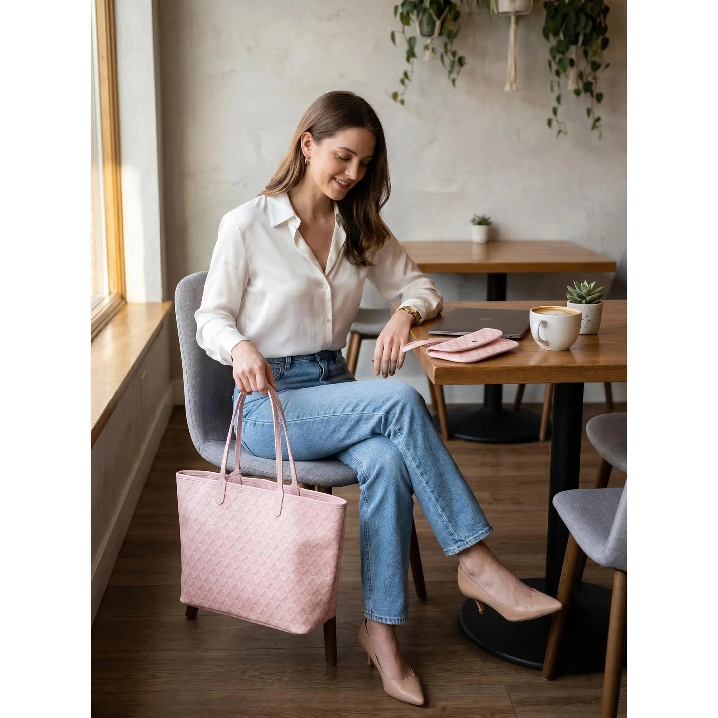 Women'S Double Handle Tote Bag Set - 1-Shoulder Premium PU Leather Design, Small/Medium/Large Sizes, Large Capacity, Double-Sided Mini Option for Moms, Shopping Use, Double Handle Women'S Tote Bags