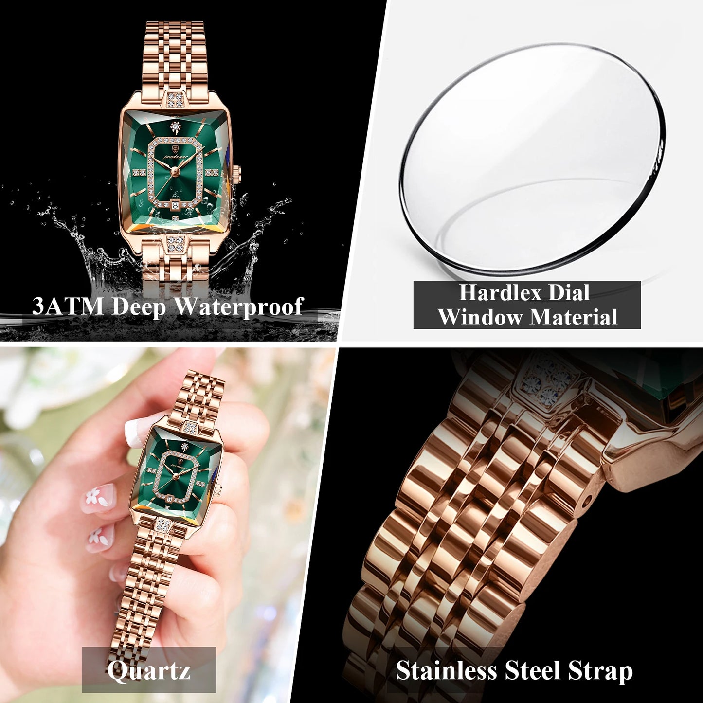 Luxury Woman Watch Waterproof Date High Quality Casual Ladies Wristwatch Stainless Steel Quartz Elegant Women'S Watches