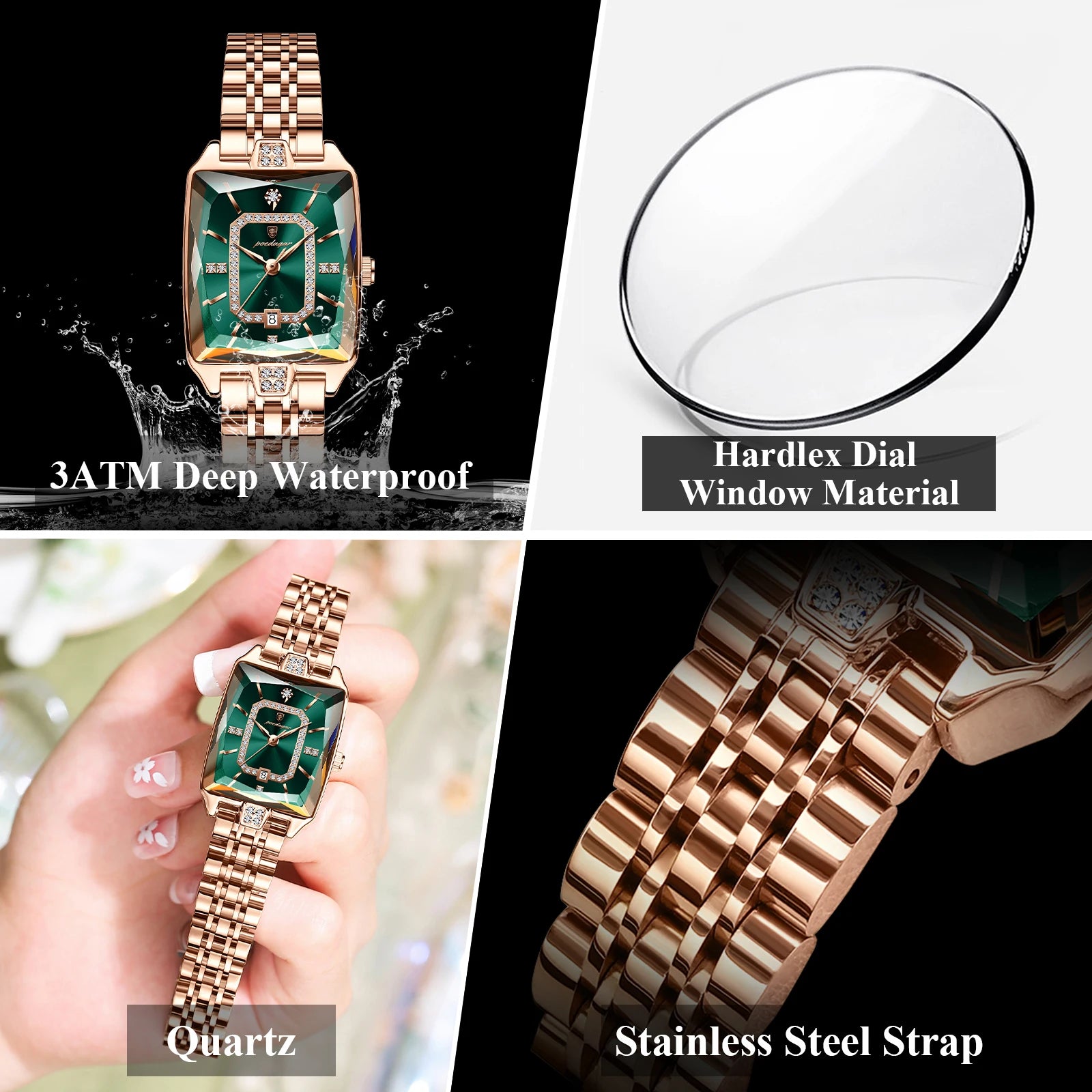 Luxury Woman Watch Waterproof Date High Quality Casual Ladies Wristwatch Stainless Steel Quartz Elegant Women'S Watches