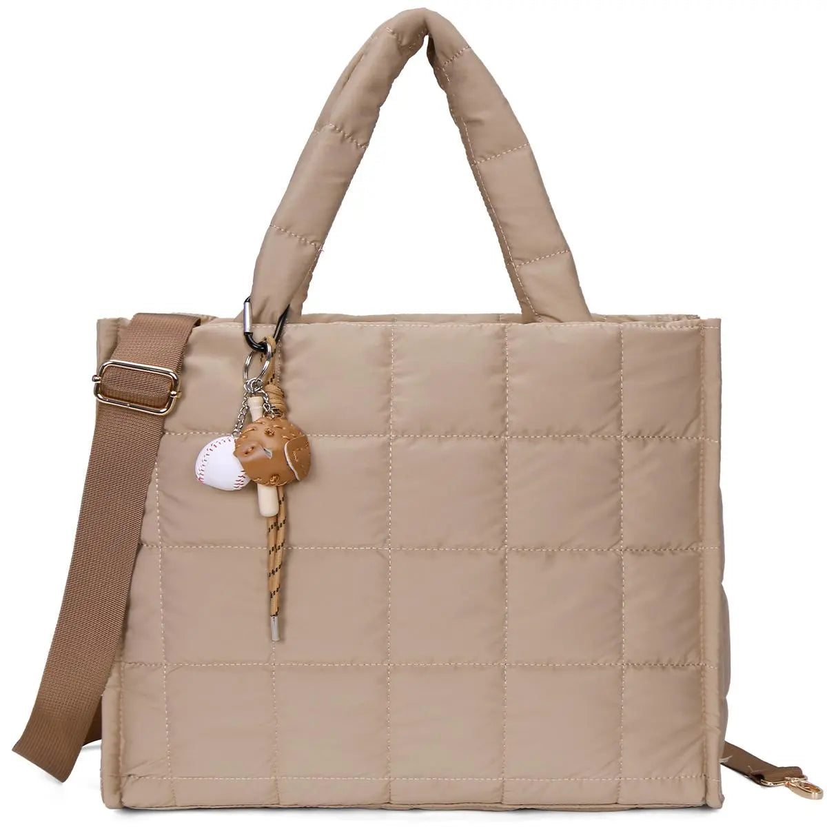 Nerlion Puffy Tote Bag for Women Quilted Laptop Shoulder Handbag, Tiktokshopblackfriday, Lightweight Quilted Puffer Tote Bag，Women‘S Work Tote with Multiple Compartments，Luxury Bags Collections，Cute Durable Tote Bag