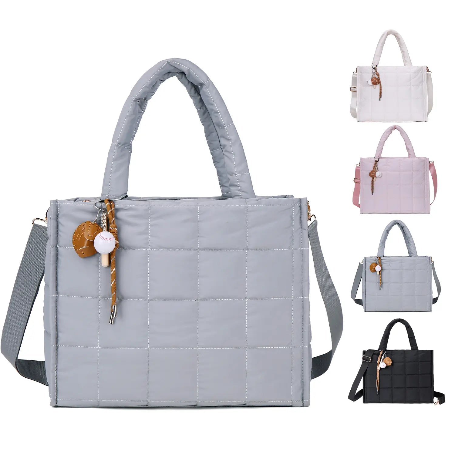 Nerlion Puffy Tote Bag for Women Quilted Laptop Shoulder Handbag, Tiktokshopblackfriday, Lightweight Quilted Puffer Tote Bag，Women‘S Work Tote with Multiple Compartments，Luxury Bags Collections，Cute Durable Tote Bag
