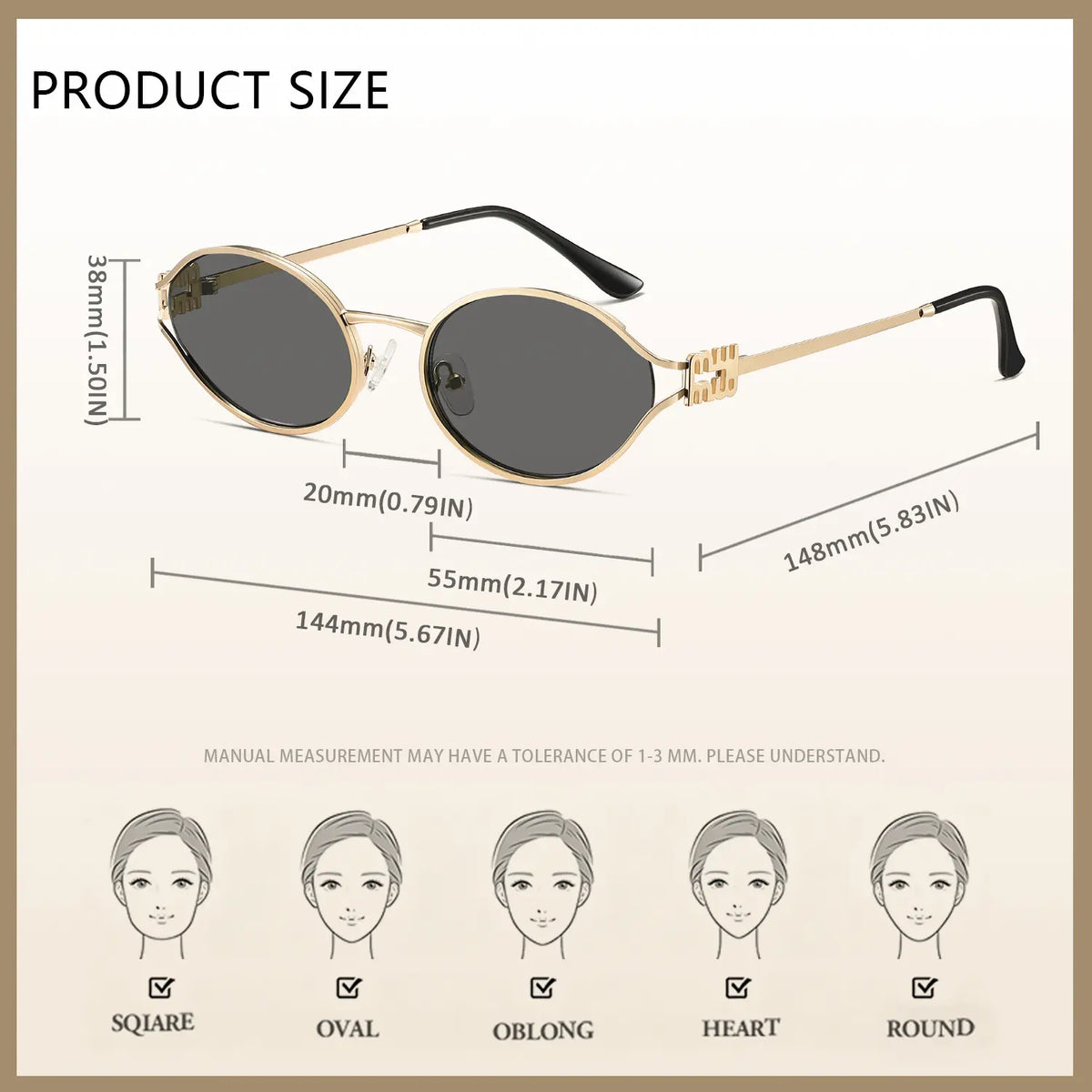 Kimorn Retro Oval 90S Style Compact Metal Frame Sunglasses for Women - UV400 Protection, Streetwear, Casual Daily Wear, Stylish Accessories for Women
