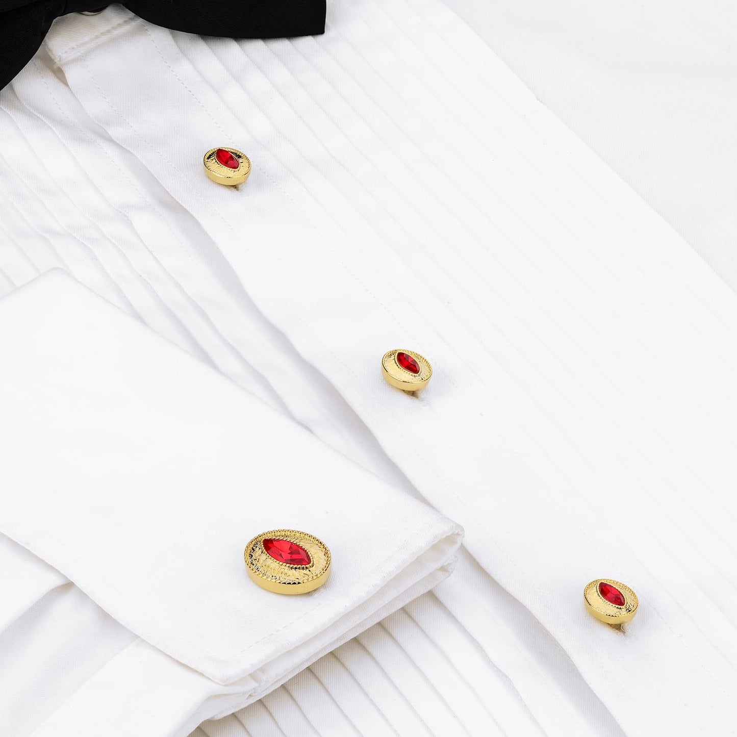 Tuxedo Studs and Cufflinks Set, Gold Cuff Links Mens and Tuxedo Shirt Buttons...
