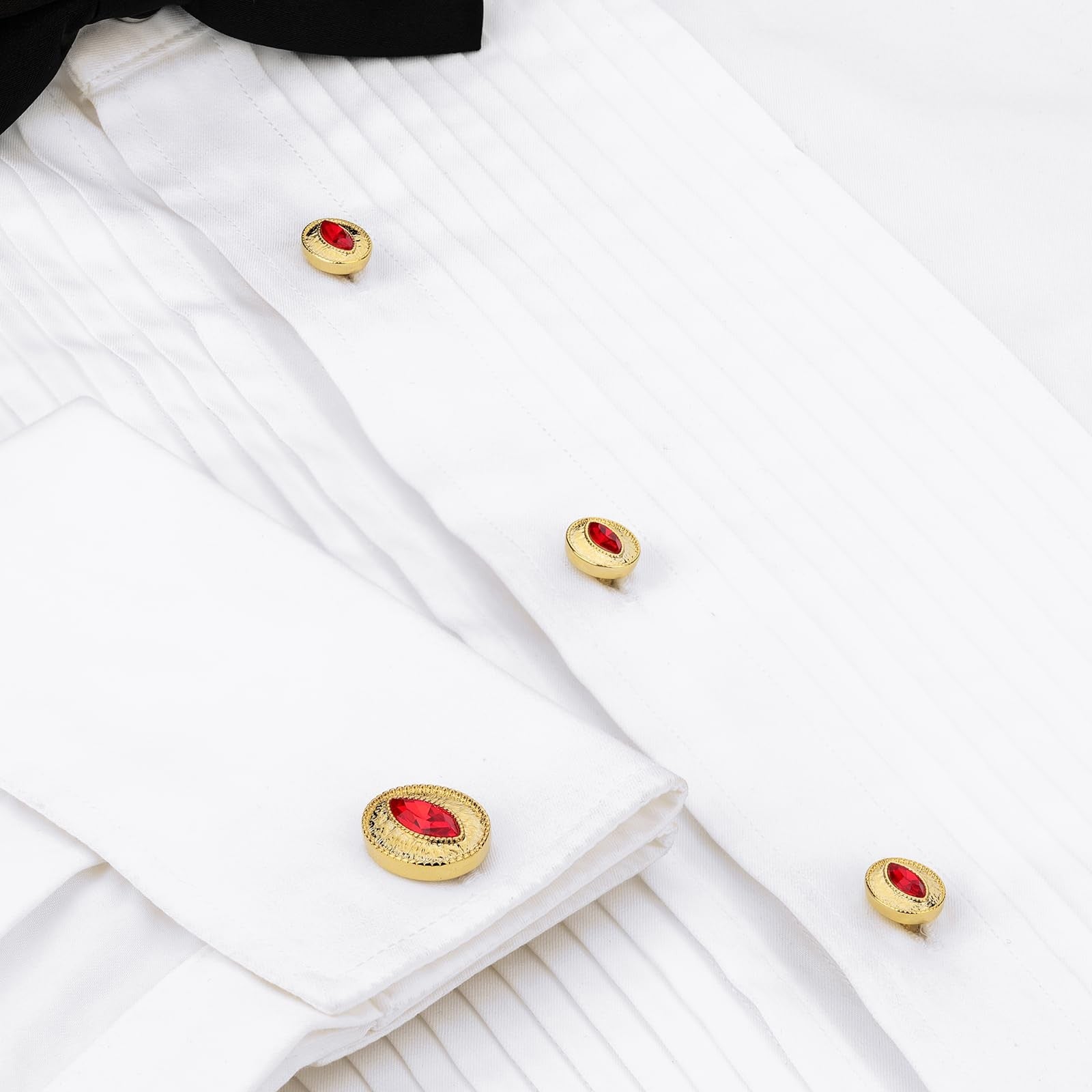 Tuxedo Studs and Cufflinks Set, Gold Cuff Links Mens and Tuxedo Shirt Buttons...