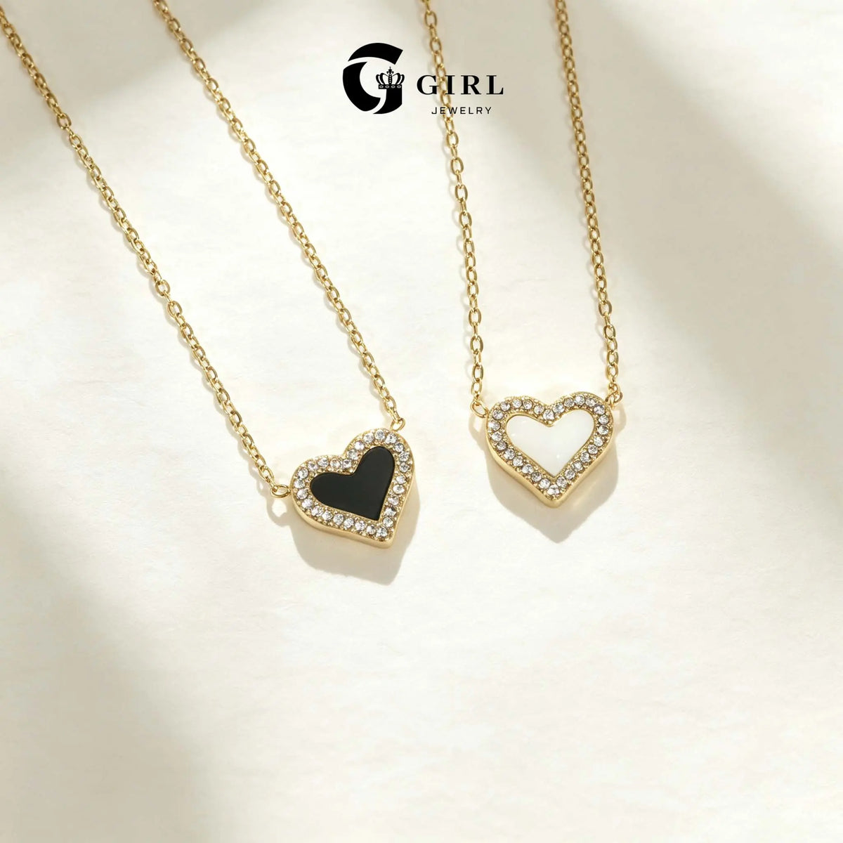 GGIRL 18K Gold Plated Resin Heart Shaped Stainless Steel Pendant Necklace with Zirconia Borders Unique for Women, Trendy Fashion Jewelry Gifts for Daily Wear Summer Beach Parties Holiday Birthdays Anniversaries Back to School Wedding Festivals Occasions