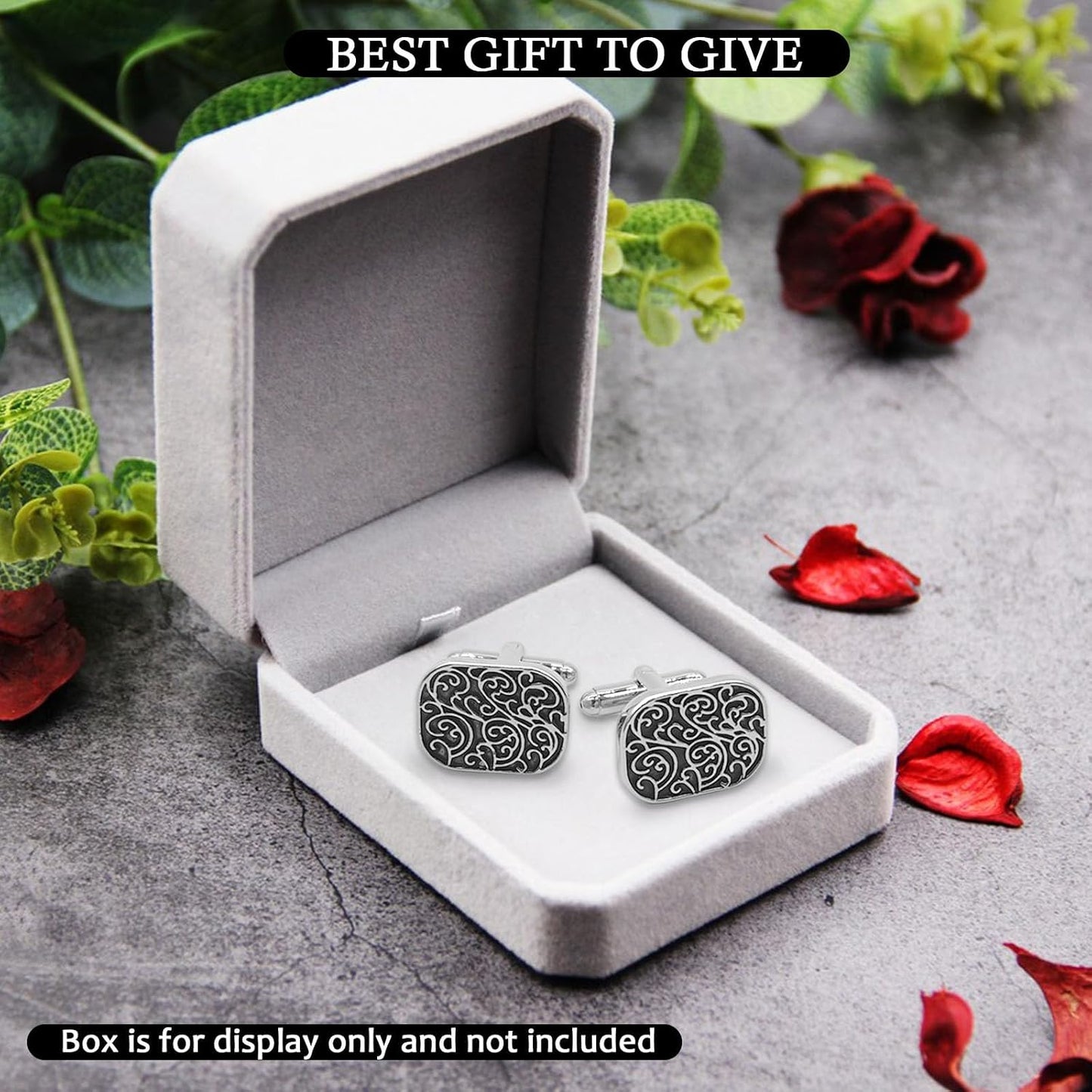 4Pcs Cufflinks for Men Classic Tone Cufflinks for Wedding, Birthday, Banquet, Business Meeting (Round and Square)
